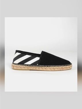 OFF-WHITE Black & White Striped Espadrille Women’s Size 37 New Never Worn No Box